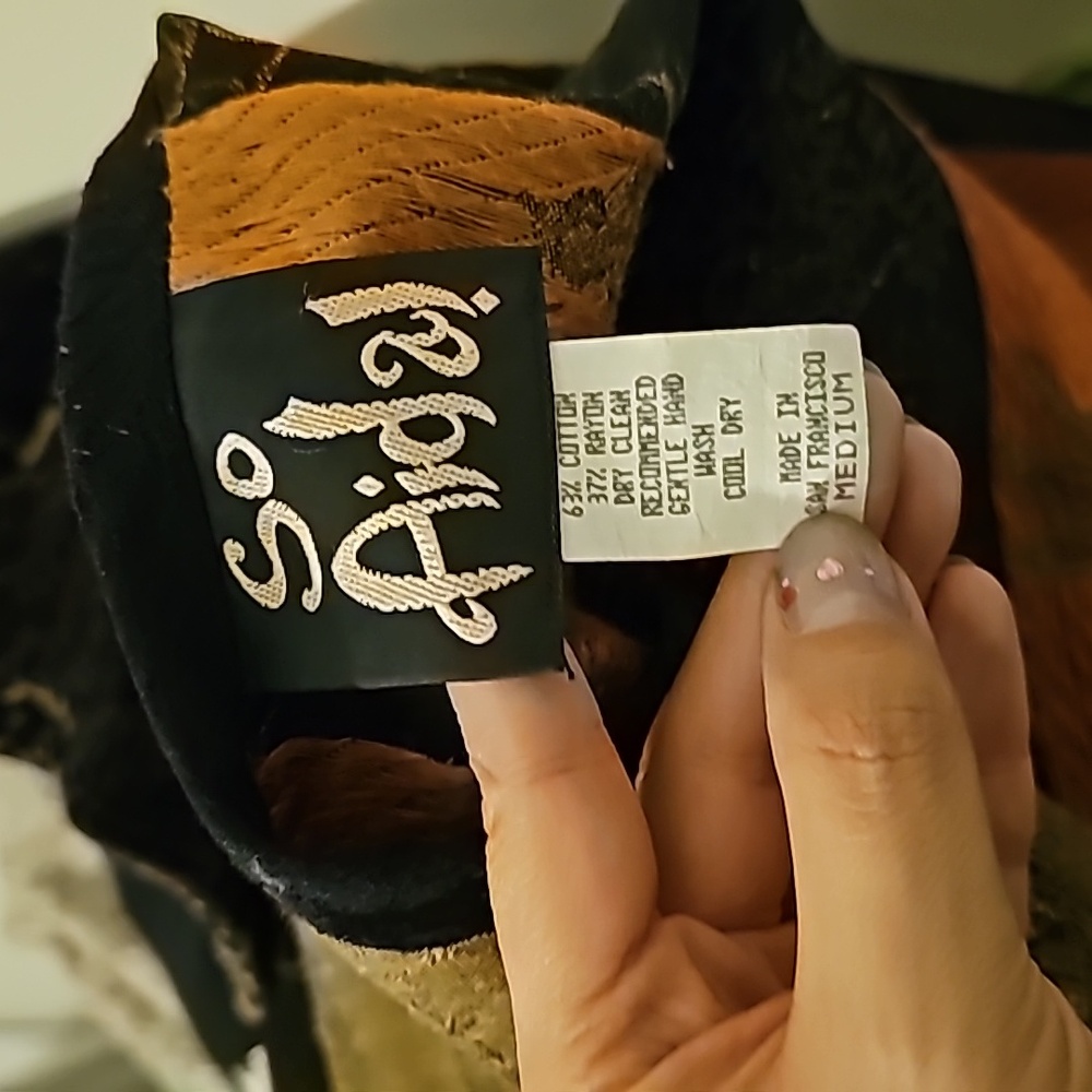 So Aida! Bird Print Jacket Open Front Vintage M/L… - image 8